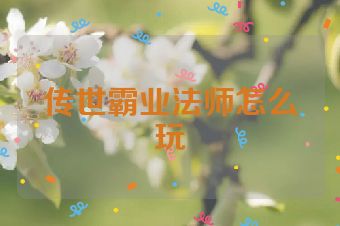 传世霸业法师怎么玩