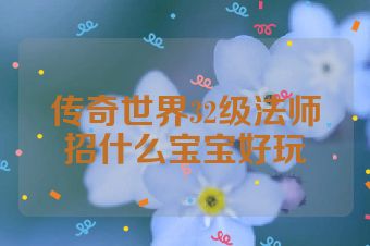 传奇世界32级法师招什么宝宝好玩