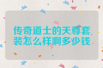 传奇道士的天尊套装怎么样啊多少钱