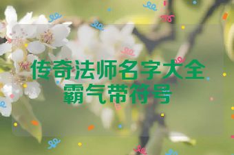 传奇法师名字大全霸气带符号