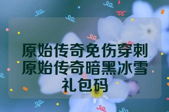 原始传奇免伤穿刺原始传奇暗黑冰雪礼包码