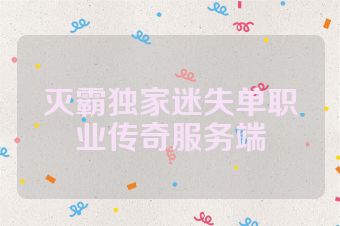 灭霸独家迷失单职业传奇服务端