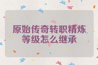 原始传奇转职精炼等级怎么继承