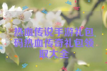 热血传说手游礼包码热血传奇礼包领取大全