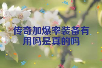 传奇加爆率装备有用吗是真的吗