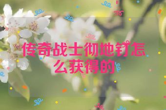 传奇战士彻地钉怎么获得的