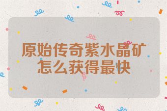 原始传奇紫水晶矿怎么获得最快