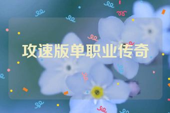 攻速版单职业传奇