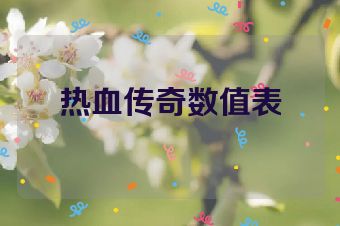 热血传奇数值表