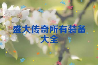 盛大传奇所有装备大全