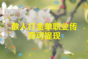散人打金单职业传奇可提现
