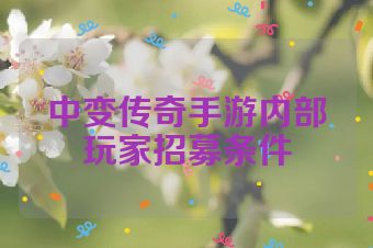 中变传奇手游内部玩家招募条件