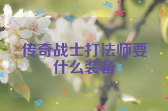 传奇战士打法师要什么装备