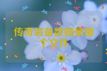 传奇装备数据是哪个文件
