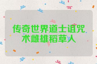 传奇世界道士诅咒术雌雄稻草人