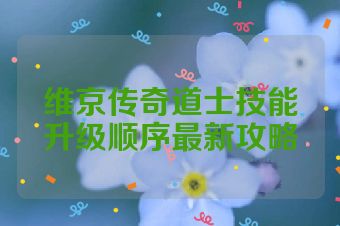 维京传奇道士技能升级顺序最新攻略