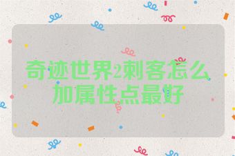 奇迹世界2刺客怎么加属性点最好