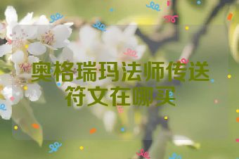 奥格瑞玛法师传送符文在哪买