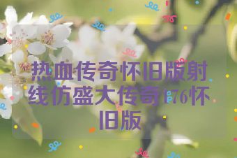 热血传奇怀旧版射线仿盛大传奇176怀旧版