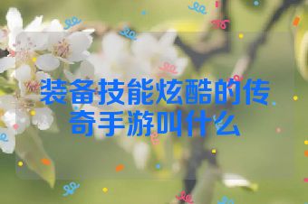 装备技能炫酷的传奇手游叫什么