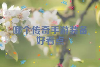 哪个传奇手游装备好看点