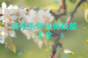 传奇永恒法师技能大全