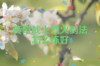 传奇战士烈火剑法怎么练好