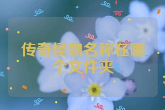 传奇怪物名称在哪个文件夹