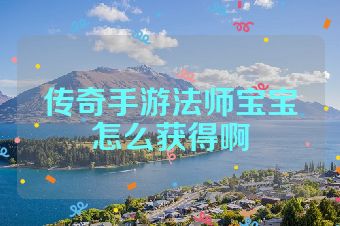 传奇手游法师宝宝怎么获得啊
