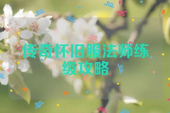 传奇怀旧服法师练级攻略