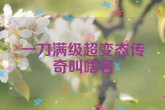 一刀满级超变态传奇叫啥名