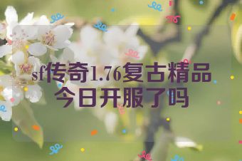 sf传奇1.76复古精品今日开服了吗