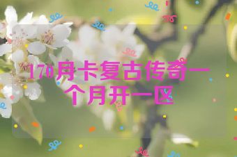 170月卡复古传奇一个月开一区