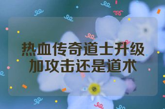 热血传奇道士升级加攻击还是道术