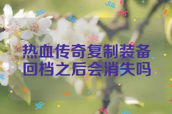 热血传奇复制装备回档之后会消失吗
