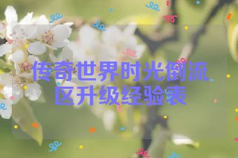 传奇世界时光倒流区升级经验表