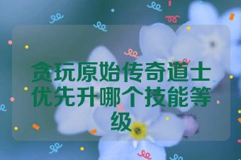 贪玩原始传奇道士优先升哪个技能等级