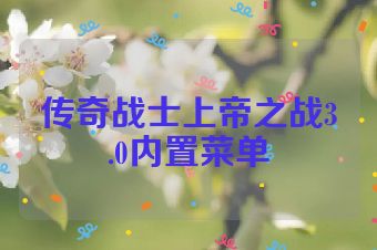传奇战士上帝之战3.0内置菜单