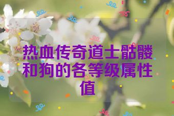 热血传奇道士骷髅和狗的各等级属性值