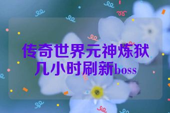 传奇世界元神炼狱几小时刷新boss