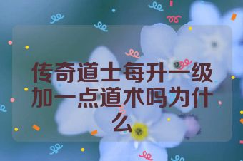 传奇道士每升一级加一点道术吗为什么