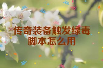 传奇装备触发绿毒脚本怎么用