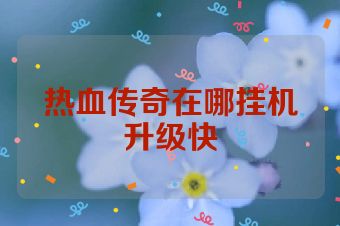 热血传奇在哪挂机升级快