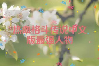 热血格斗传说中文版最强人物