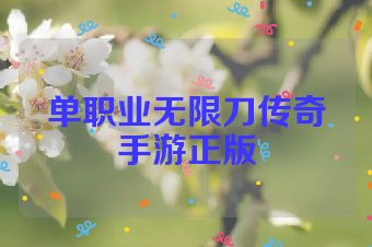 单职业无限刀传奇手游正版