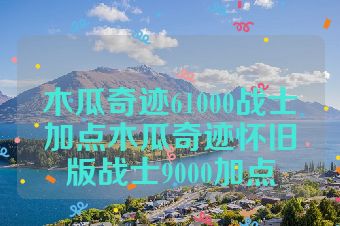 木瓜奇迹61000战士加点木瓜奇迹怀旧版战士9000加点