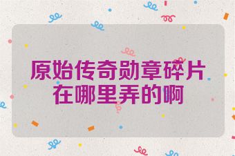 原始传奇勋章碎片在哪里弄的啊