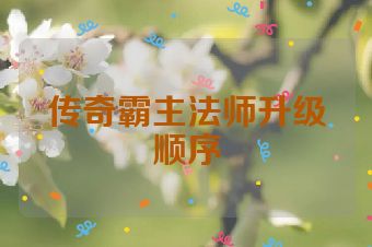 传奇霸主法师升级顺序