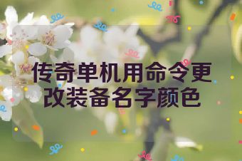 传奇单机用命令更改装备名字颜色