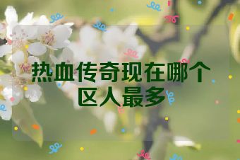 热血传奇现在哪个区人最多